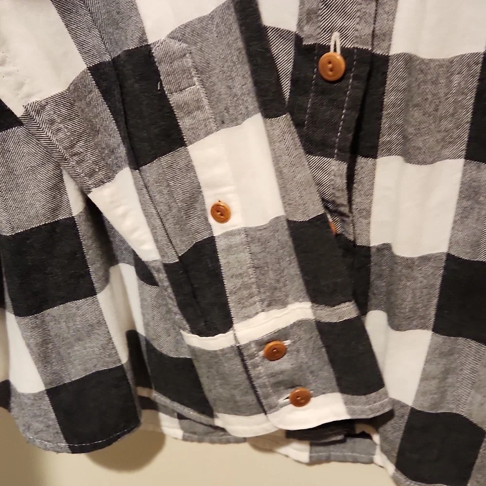 ❤️ J CREW CHARCOAL BUFFALO PLAID BUTTON UP 100% COTTON BOY SHIRT, 4